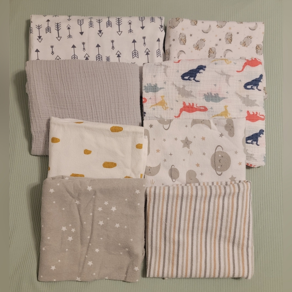 Multiple Baby Swaddle Blankets and Muslin Blankets